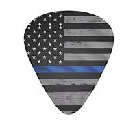 Púas de guitarra American Thin Blue Line Flag Classic Triángulo Bass acústica y eléctrica para guitarristas, 12 piezas