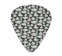 Púas de guitarra Angel Wings, paquete de 12 con caja delgada, ángel con lazo, corazón y flecha, amor en las nubes, Eros Cupido, juego de para guitarrista, azul pálido, gris melocotón