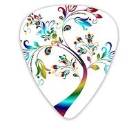 Púas de guitarra Árbol floral colorido 12 piezas Púas de ukelele que incluyen 0,46 mm 0,71 mm 0,96 mm