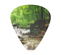 Púas de guitarra Árboles Paisaje Bosque Cascada Impreso Ukelele Bajo Guitarras acústicas eléctricas Delgadas Medianas Pesadas Paquete de 12 (0,46/0,71/0,96 mm)