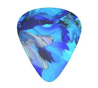 Púas de guitarra Art Blue Dragonfly impreso, paquete de 12 púas de guitarra delgadas, medianas y pesadas, accesorios de guitarra para bajo, guitarras con caja de almacenamiento