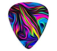 Púas de guitarra Arte Abstracto Luces de neón Púas de guitarra premium 12 piezas Púas de ukelele que incluyen 0,46 mm 0,71 mm 0,96 mm