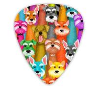 Púas de guitarra, arte de perro, ilustración de animales, púas de ukelele, 12 piezas, incluidas 0,46 mm 0,71 mm 0,96 mm