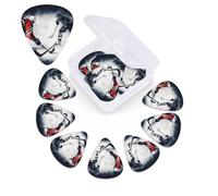 Púas de guitarra artísticas de hockey sobre hielo, paquete de 12 púas de celuloide de diferentes grosores con caja de almacenamiento de púas de guitarra, púa de guitarra personalizada para púas de