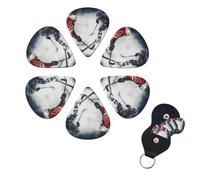 Púas de guitarra artísticas de hockey sobre hielo, paquete de 6 púas de celuloide de diferentes grosores con soporte para púas de guitarra, púa de guitarra personalizada para guitarra acústica,