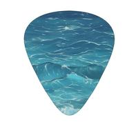 Púas de guitarra azul profundo en tamaños finos, medianos y gruesos, juego de 12 piezas, adecuadas para guitarra eléctrica y varios instrumentos