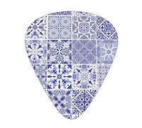 Púas de guitarra, azulejos decorativos portugueses tradicionales adornados para guitarra acústica, guitarra eléctrica, bajo, ukelele de tres tamaños (paquete de 12)