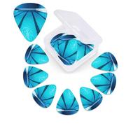 Púas de guitarra azules para piscina, paquete de 12 púas de celuloide de diferentes grosores con caja de almacenamiento de púas de guitarra, púa de guitarra personalizada para púas de guitarra