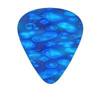 Púas de guitarra, bacterias y virus de células biológicas brillantes y brillantes para guitarra acústica, guitarra eléctrica, bajo, ukelele de tres tamaños (paquete de 12)