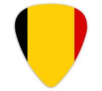 Púas de guitarra Banda de bandera de Bélgica 12 piezas Púas de ukelele que incluyen 0,46 mm 0,71 mm 0,96 mm