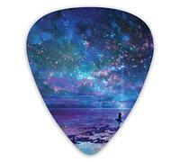 Púas de guitarra Beautiful Starry Night Sky Premium Púas de bajo para guitarra eléctrica y bajo con tres tamaños (paquete de 12)