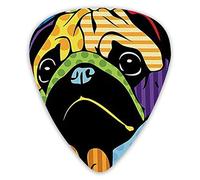 Púas de guitarra Best Pug Dog Simages Púas de guitarra premium 12 piezas de púas de ukelele que incluyen 0,46 mm 0,71 mm 0,96 mm
