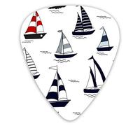 Púas de guitarra Big Beach Ocean Cartoon Boat On The Boat Premium Picks Sampler Regalo de guitarra único (12 unidades)