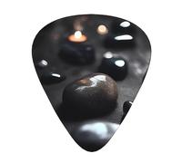 Púas de guitarra Black Mystery Heart Stone, finas, medianas, pesadas, 12 piezas, adecuadas para guitarra, bajo, guitarra eléctrica, ukelele, púas de guitarra resistentes al desgaste,