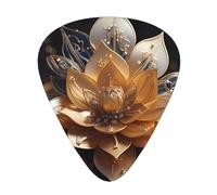 Púas de guitarra blancas delicadas de flor de loto en tamaños finos, medianos y gruesos, juego de 12 piezas, adecuadas para guitarra eléctrica y varios instrumentos
