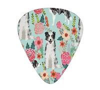 Púas de guitarra, Blue Merle Border Collie Cute Blue Merle Collie para guitarra acústica, guitarra eléctrica, bajo, ukelele de tres tamaños (paquete de 12)