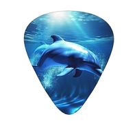 Púas de guitarra Blue Ocean Dolphin(1) Print 12 Pack de púas de guitarra para bajo eléctrico acústico Ukelele