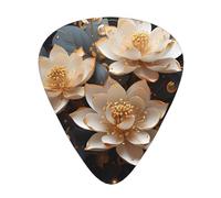 Púas de guitarra Bohemian Golden Lotus en tamaños finos, medianos y gruesos, juego de 12 piezas, adecuadas para guitarra eléctrica y varios instrumentos