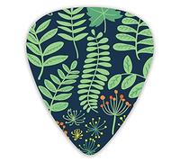 Púas de guitarra bosque sin fisuras patrón de colores de fondo hojas y bayas púas de guitarra vectoriales oscuras 12 paquetes