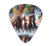 Púas de guitarra, caballos indios nativos americanos para guitarra acústica, guitarra eléctrica, bajo, ukelele de tres tamaños (paquete de 12)