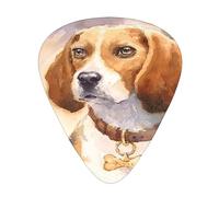 Púas de guitarra, cabeza de Beagle de acuarela para guitarra acústica, guitarra eléctrica, bajo, ukelele de tres tamaños (paquete de 12)