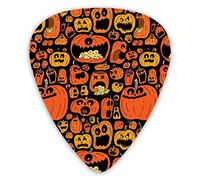 Púas de guitarra Calabaza de Halloween Jack-O-Lantern Púas de guitarra premium 12 piezas de púas de ukelele que incluyen 0,46 mm 0,71 mm 0,96 mm