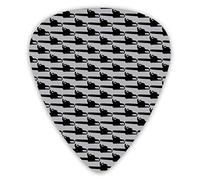 Púas de guitarra Chainsaw Grey Premium Púas de bajo para guitarra eléctrica y bajo con tres tamaños (paquete de 12)