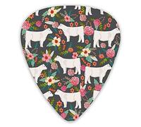 Púas de guitarra Charolais Tela de ganado Vacas Florales Púas premium Sampler 12 paquetes - Variedad Púas de guitarra Púas