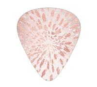 Púas de guitarra, color rosa dorado rubor dorado trazos rayas brillo para guitarra acústica, guitarra eléctrica, bajo, ukelele de tres tamaños (paquete de 12)