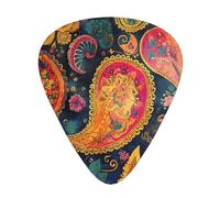 Púas de guitarra coloridas con flores retro en tres grosores diferentes, adecuadas para guitarras eléctricas y guitarristas de banda