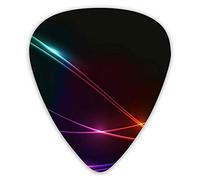 Púas de guitarra coloridas líneas de neón púas de bajo premium para guitarra eléctrica y bajo con tres tamaños (paquete de 12)