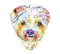 Púas de guitarra, colorido perro Westie West Highland Terrier, regalo para guitarra acústica, guitarra eléctrica, bajo, ukelele, tres tamaños (paquete de 12)