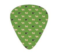 Púas de guitarra, Come Bye Tricolor Dogs and White Sheep para guitarra acústica, guitarra eléctrica, bajo, ukelele de tres tamaños (paquete de 12)