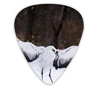 Púas de guitarra con alas, grúa coronada roja de gran extensión, 12 piezas, púas de ukelele que incluyen 0,46 mm 0,71 mm 0,96 mm