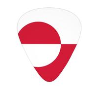 Púas de guitarra con bandera de Groenlandia en tamaños finos, medianos y gruesos, juego de 12 piezas, adecuadas para guitarra eléctrica y varios instrumentos