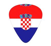 Púas de guitarra con bandera de la República de Croacia en tamaños finos, medianos y gruesos, juego de 12 piezas, adecuadas para guitarra eléctrica y varios instrumentos