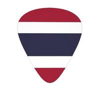 Púas de guitarra con bandera de Tailandia en tamaños finos, medianos y gruesos, juego de 12 piezas, adecuadas para guitarra eléctrica y varios instrumentos