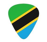 Púas de guitarra con bandera de Tanzania, paquete de 12 púas de guitarra resistentes al desgaste para guitarra, bajo, guitarra eléctrica, ukelelele, finas, medianas y pesadas