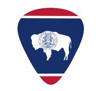 Púas de guitarra con bandera del estado de Wyoming en tamaños finos, medianos y gruesos, juego de 12 piezas, adecuadas para guitarra eléctrica y varios instrumentos