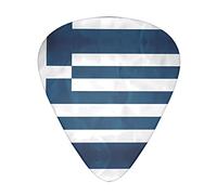 Púas de guitarra con bandera griega clásica, triangular, bajo, acústica y eléctrica, para guitarristas, 12 piezas