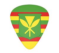 Púas de guitarra con bandera hawaiana nativa clásica, triangular, bajo, acústica y eléctrica, para guitarristas, 12 piezas