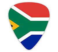 Púas de guitarra con bandera sudafricana, púas de bajo premium para guitarra eléctrica y bajo con tres tamaños (paquete de 12)