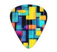 Púas de guitarra con diagrama geométrico cuadrado, púas de celuloide de alta calidad para una mejor jugabilidad y tono.