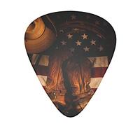 Púas de guitarra con diseño de bandera estadounidense con botas vaqueras, clásicas, triangulares, bajo, acústica y eléctrica, para guitarristas, 12 piezas