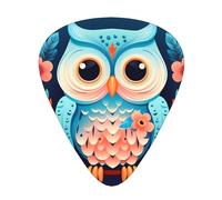 Púas de guitarra con diseño de búho en tamaños finos, medianos y gruesos, juego de 12 piezas, adecuadas para guitarra eléctrica y varios instrumentos