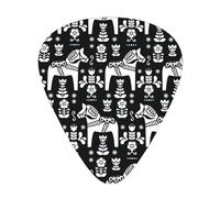 Púas de guitarra con diseño de caballo de Dala, arte folclórico sueco, para bajo y guitarra (12 unidades).