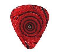 Púas de guitarra con diseño de flor roja, espiral de vórtice, paquete de 12 púas para guitarra eléctrica acústica, bajo, ukelele