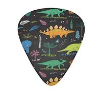 Púas de guitarra con diseño de hoja de palma de dinosaurio, clásicas, triángulos, bajo, acústica y eléctrica, para guitarristas, 12 piezas