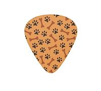 Púas de guitarra con diseño de huesos de pata de perro, color naranja, para bajo eléctrico, guitarra acústica, regalo de 12 unidades con caja