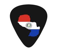 Púas de guitarra con diseño de la bandera de Paraguay, paquete de 12 púas para bajo
